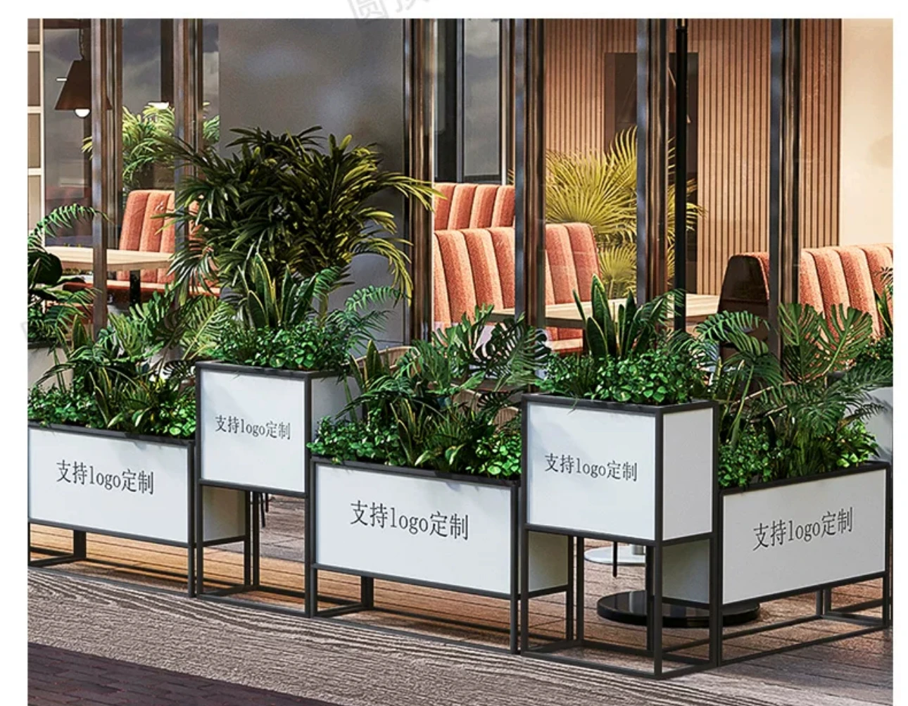 

Цветочная коробка, прямоугольная комбинация, Цветочная перегородка, коммерческая уличная зеленая фотовспышка