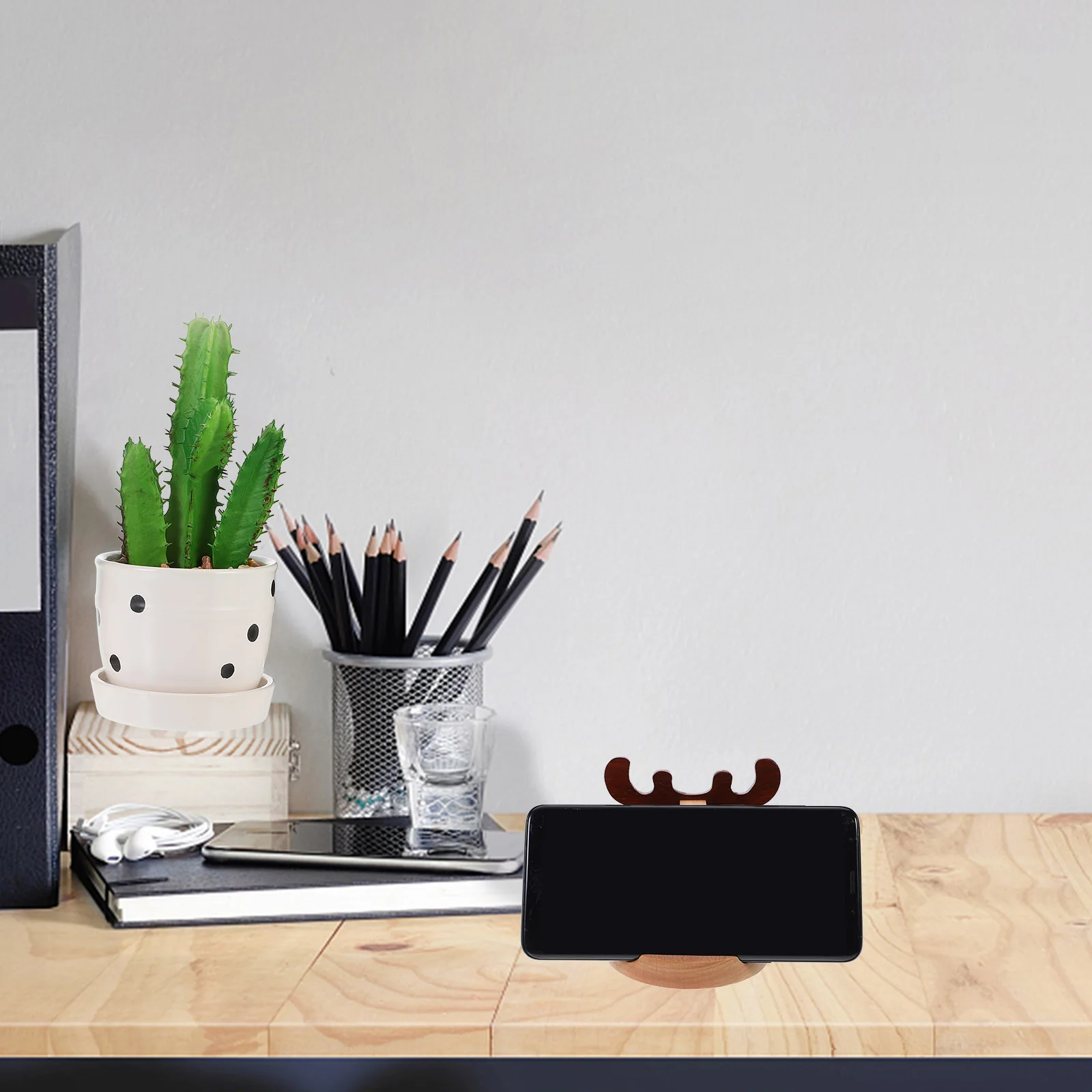 Log Style Cute Mobile Phone Stand Stationery Desktop Cat Decor Da Collezione Home Decor Ornamenti Artigianali In Resina