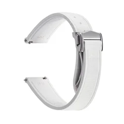 Enhanced FKM Rubber Quick Release Universal Watch Strap Bracelet - 22mm (White)