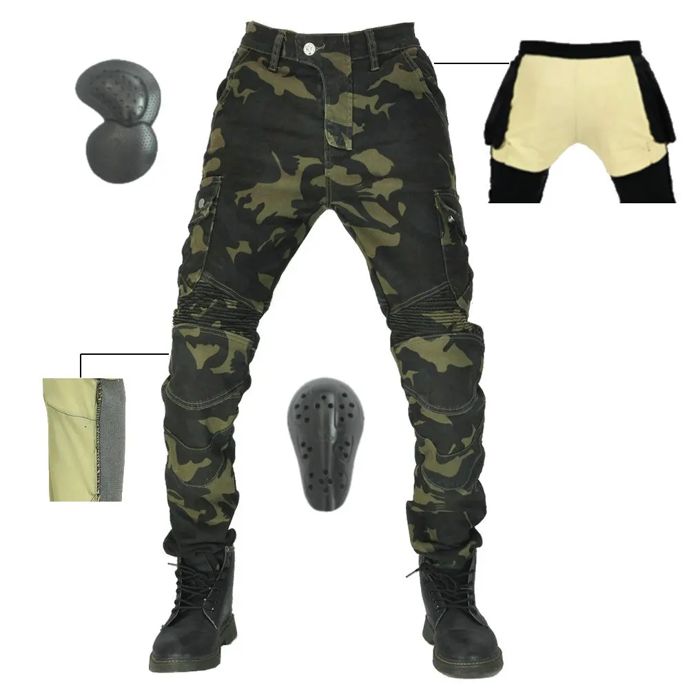 

Мотоциклетные двухслойные джинсы, мужские уличные штаны для верховой езды, джинсовые брюки, военные джоггеры с защитным снаряжением