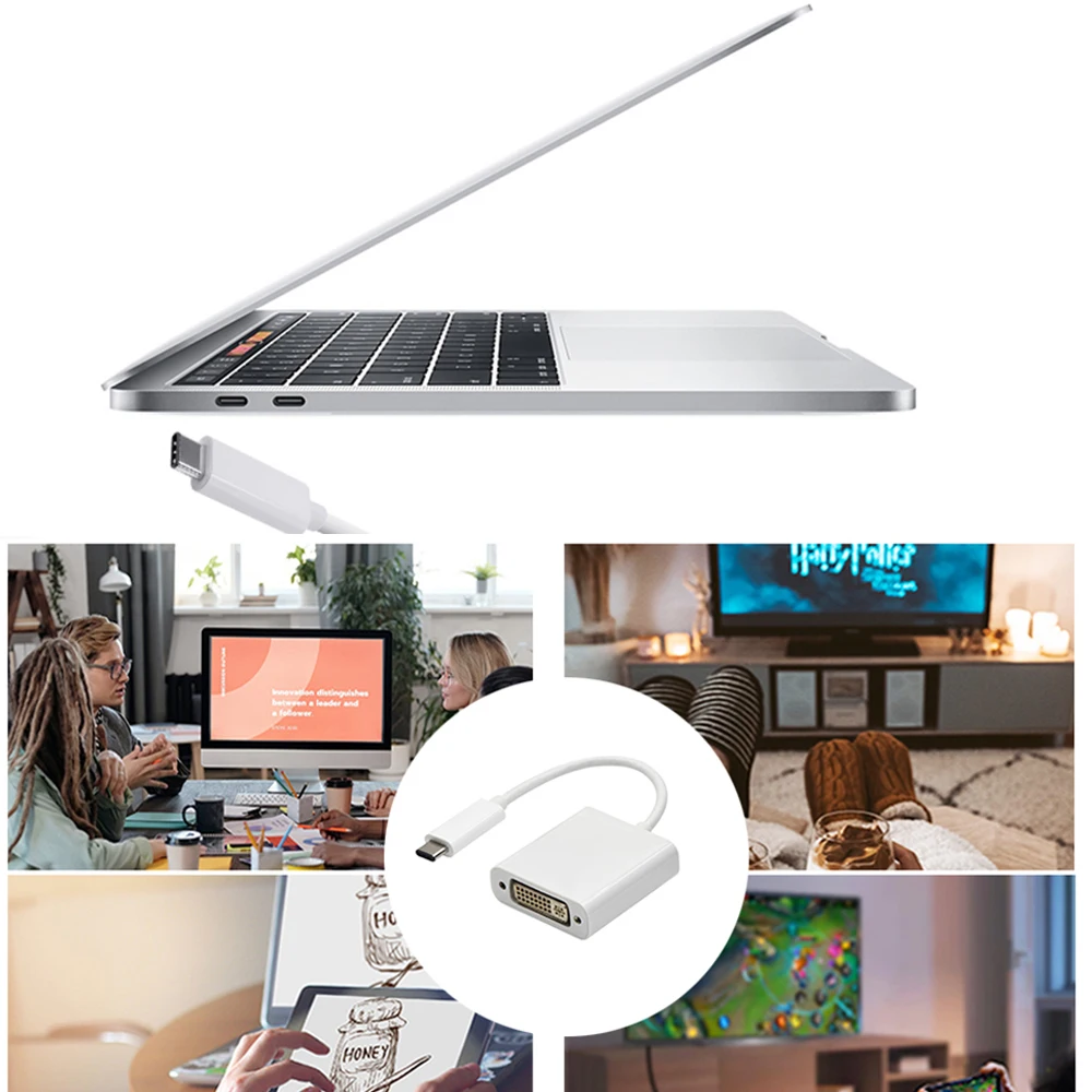 USB C to DVI adapter Thunderbolt Usb-c Type C USB to DVI