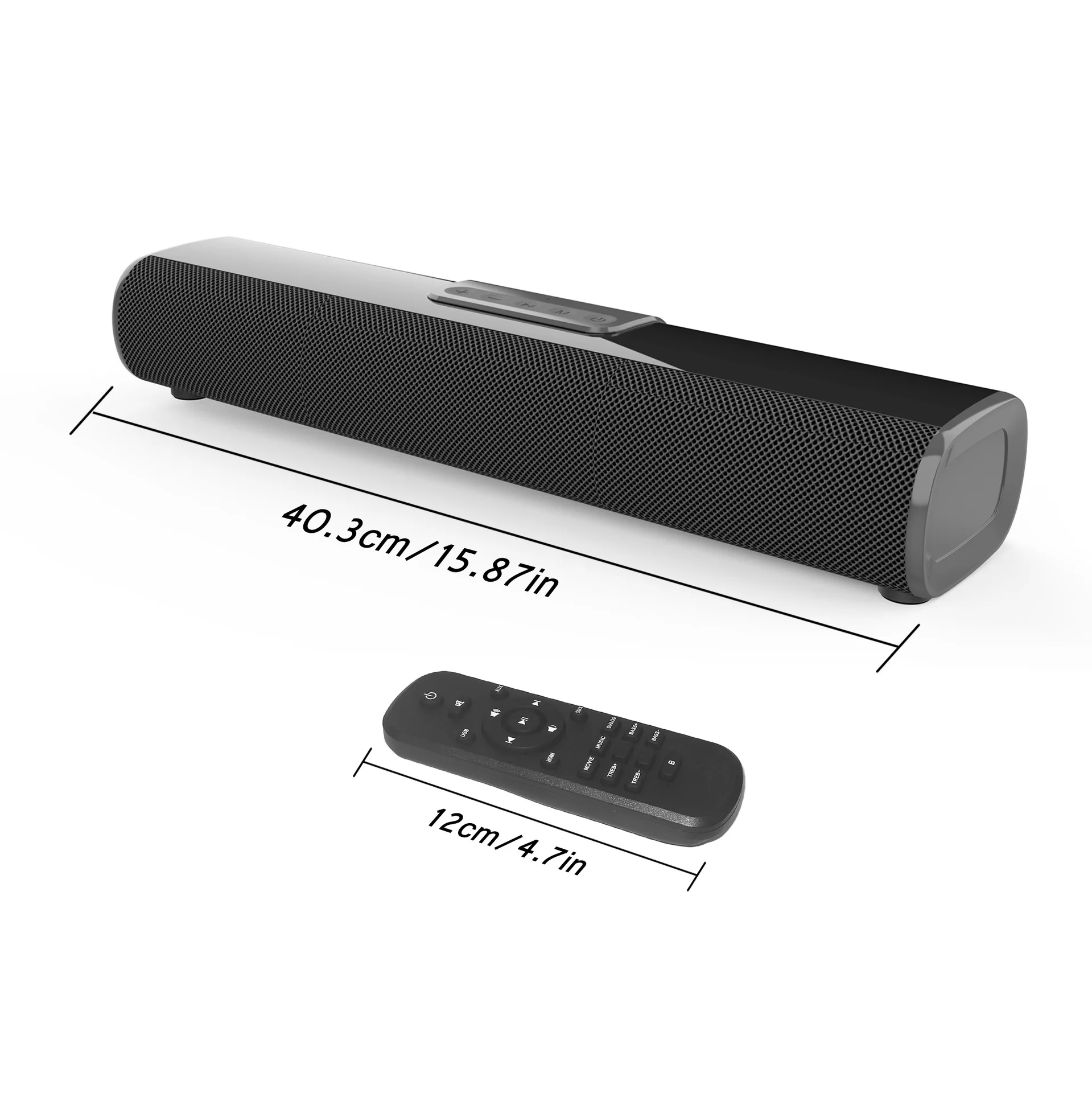 50W High-power TV Sound Bar 3D Surround Sound Home Theater Bluetooth Speaker Supports Coaxial HDMI Input with Remote Control