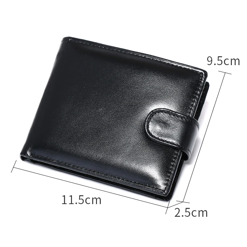 Designer Men's Wallet with Coin Pocket Genuine Leather Wallet Short Style First Layer Cowhide Handbag Horizontal Coin Purse 5