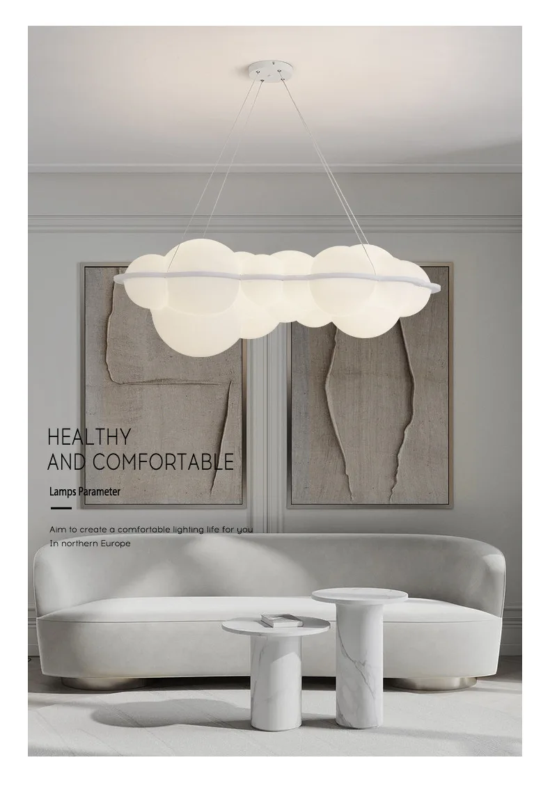 Wolken-Pendelleuchte, minimalistische kleine Nuvola-Lampe, Persönlichkeit, italienische Designerlampe für Wohnzimmer, Schlafzimmer über Inselbeleuchtung – Detail 11