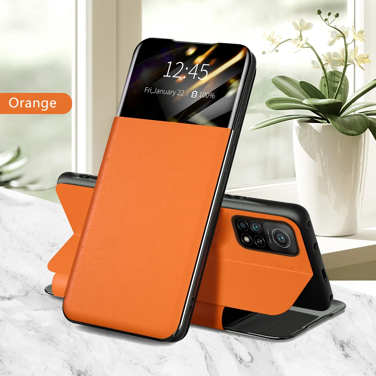 Shantime Capa para Xiaomi 12S Ultra, capa flip magnética de couro