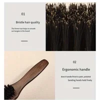 Brosse à cheveux en poils de sanglier (unisexe) - Brosse à poils de coiffeur professionnelle sans parfum, adaptée aux cheveux épais/fins 4