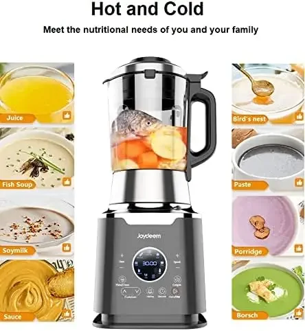Cooking Blender JD-D16, Hot and Cold Blender for Soy Milk & Juice, Soup Maker with Stew Pot, 1.75L(59 Oz), 1200W, Black 2