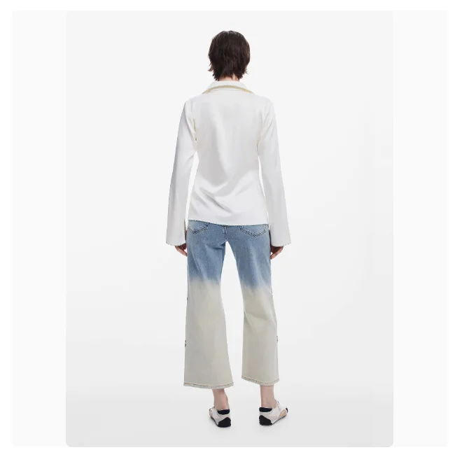 Außenhandel Originalbestellung, spanisches neues Produkt, bestickter Druck, cooles lässiges Damenhemd für Frühling und Sommer – Detail 10