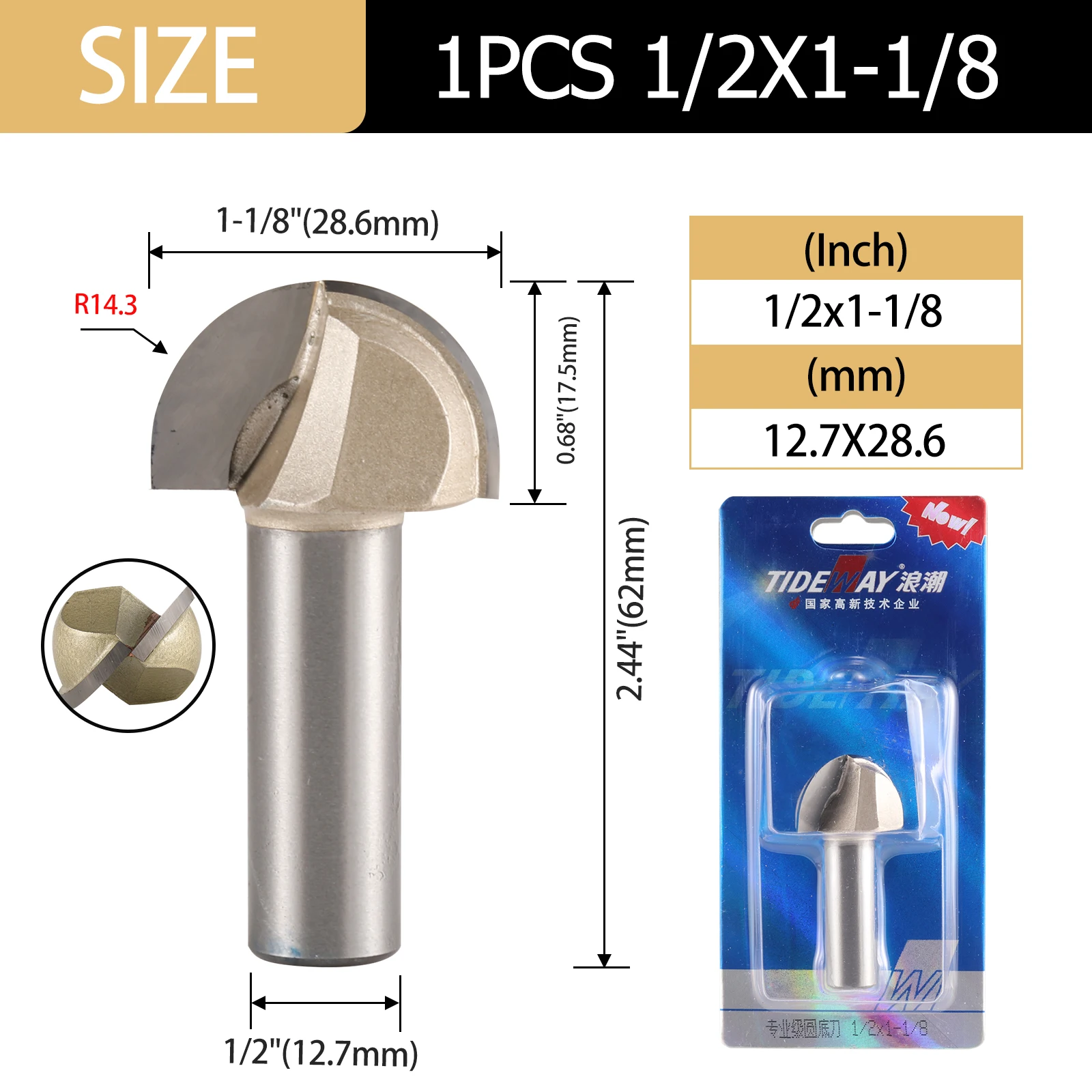 Tdeway ND LC01131204 3/4" Da X 1" L Pattern/Flush Trm 1/4" Shank - Foto 3