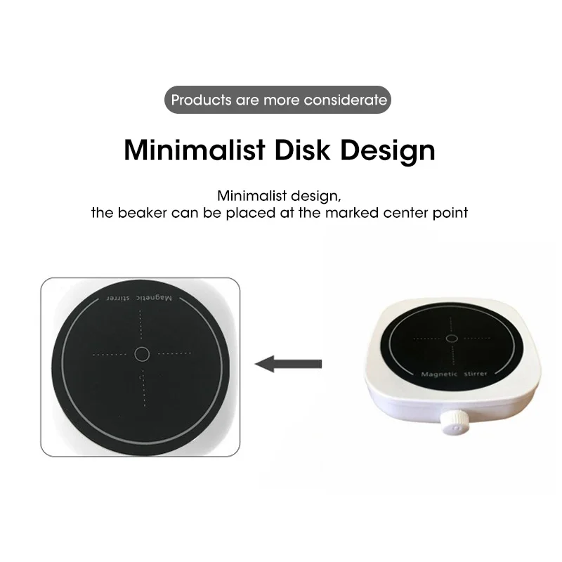 Magnetic Stirrer Kitchen Liquid Mixing Mini Lab Stir Mixer Portable Stirrer Plate with Stir Bar USB 2L 4000RPM for Laboratory