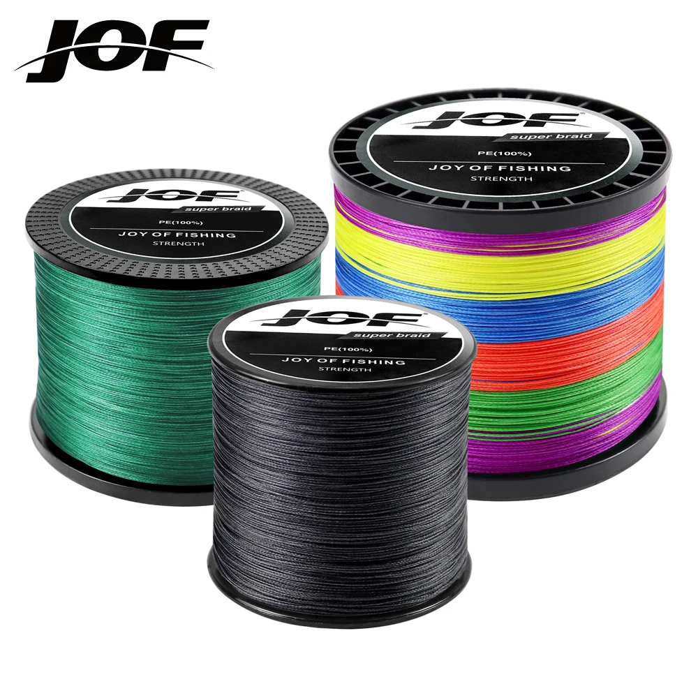 JOF 8 Strands Braided PE Fishing Line 300M 500M 1000M Fly Wire
