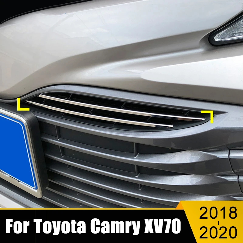 

Stainless Car Front Bumper Splitter Lip Spoiler Diffuser Guard Body Kit Cover For Toyota Camry 70 XV70 LE XLE 2018 2019 2020
