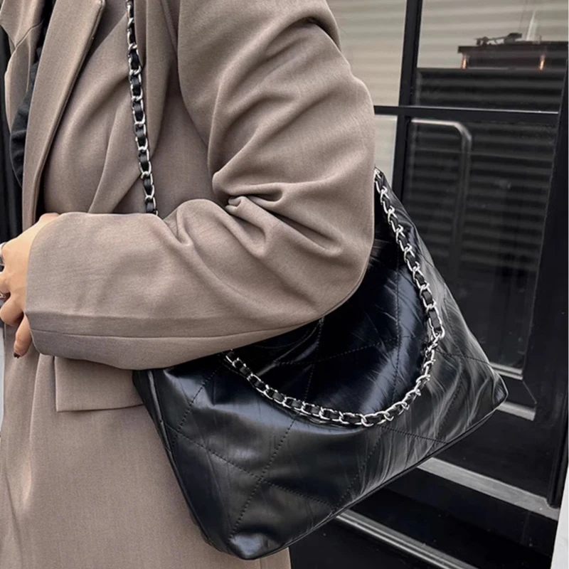 

Fashion Leather Handbags for Ladies Luxury Handbags Women Bags Designer Large Capacity Tote Simple Chain Shoulder Bag Female