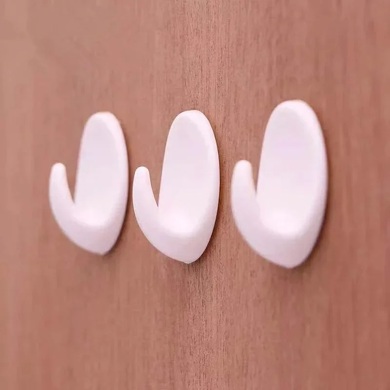 Self Adhesive Clothes Hook Wall Door Holder Bathroom Hanger Organizer 5/10PCS Strong Kitchen Bath Suction For Bag Keys Towel
