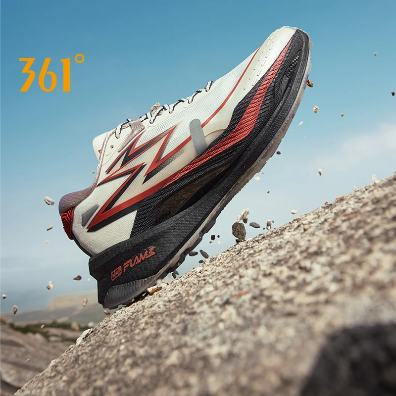 361 Degrees Flame 4x4 Men Running Shoes New Carbon Plate Racing