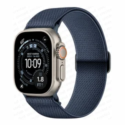 Elastic Nylon Scrunchie Strap for S11 - 46 42 44 45 49mm (N - midnight blue)