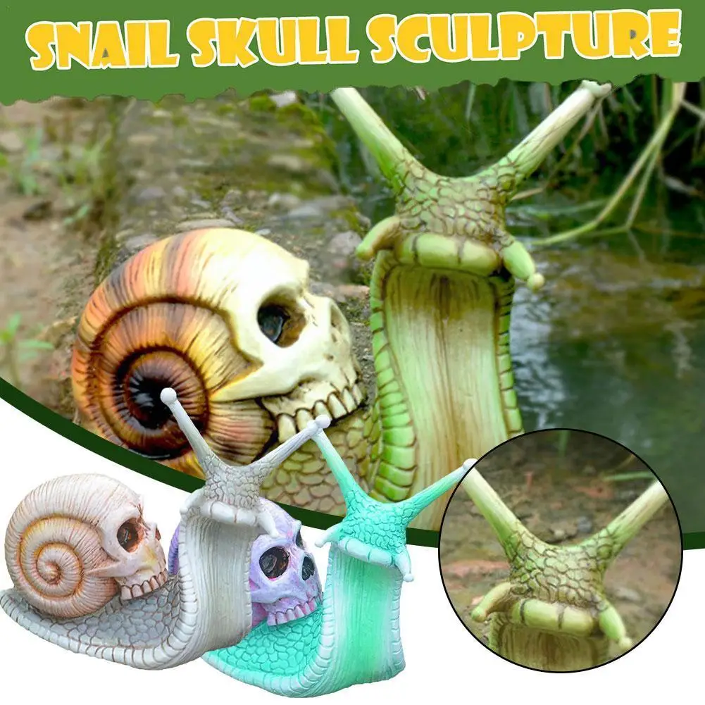 

Children Gifts Halloween Tabletop Living Room Decoration Skull Sculpture Snail Home Garden Pieces Resin Decoration Skull Cr X8I3