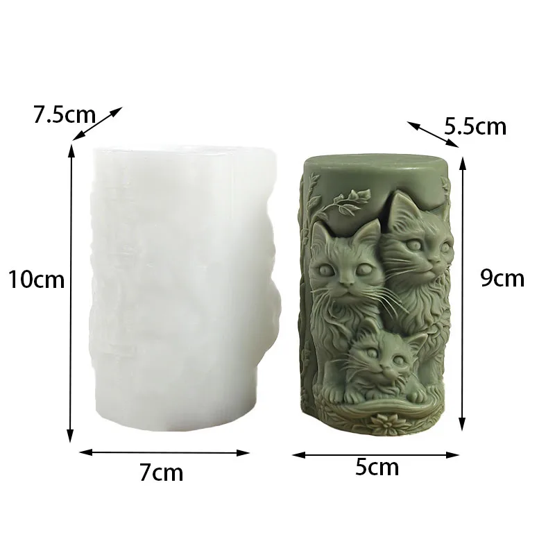 Cat Pillar Candle Mold 6