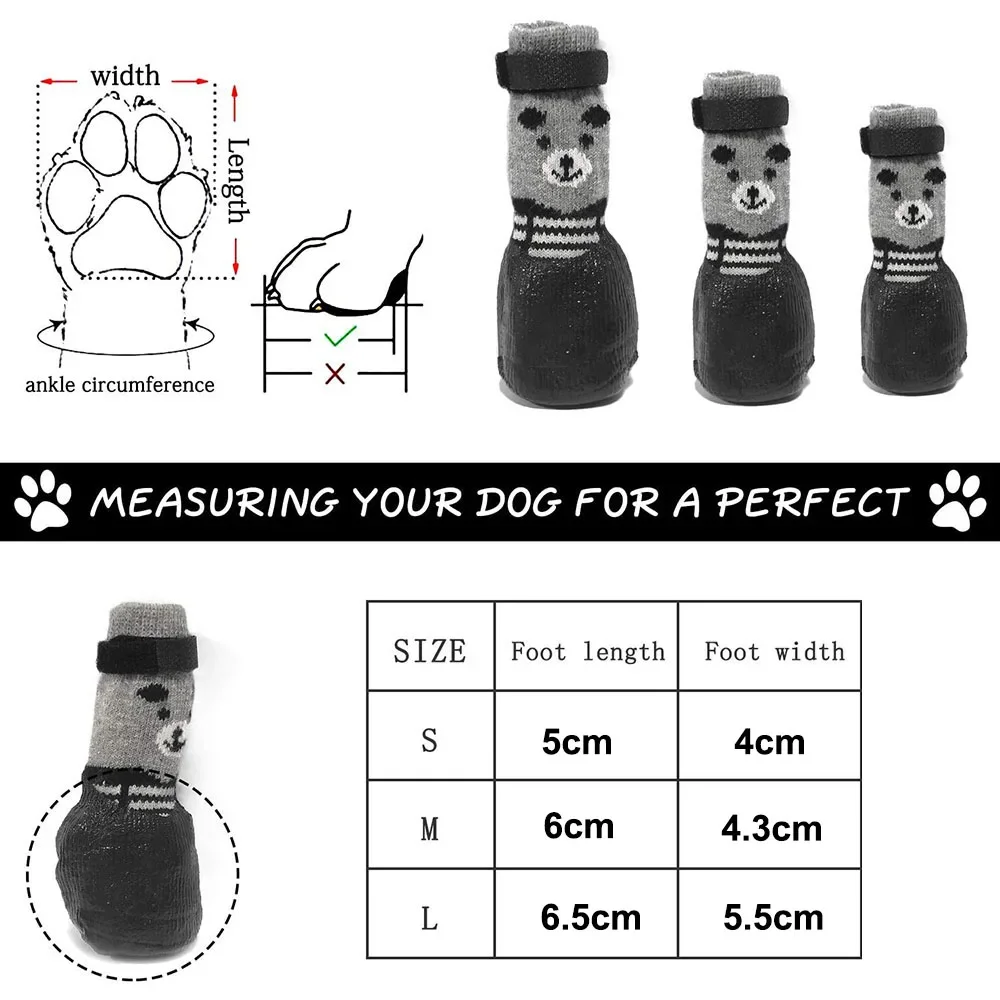 Dog Socks Waterproof Shoes Breathable Socks for Doggy Cat Non-Slip Soles Adjustable Small Dog Paw Socks for Indoor Outdoor images - 6