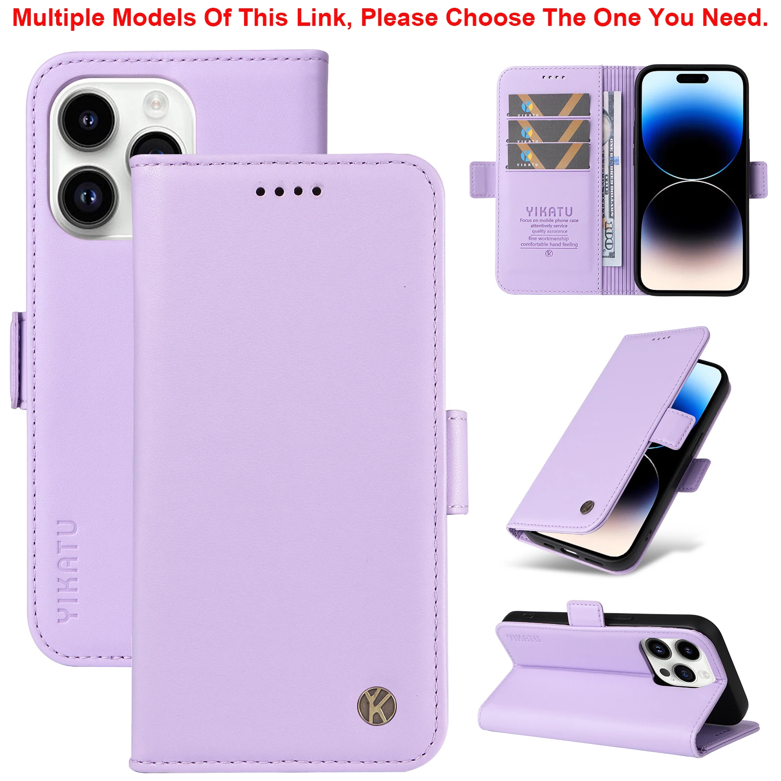 Magnetic Shockproof Flip Wallet Leather Case with RFID Blocking