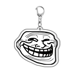Playful Troll Face Keychain - Fun Accessory for Boys and Girls - Great Christmas Gift (Keychain - 1)