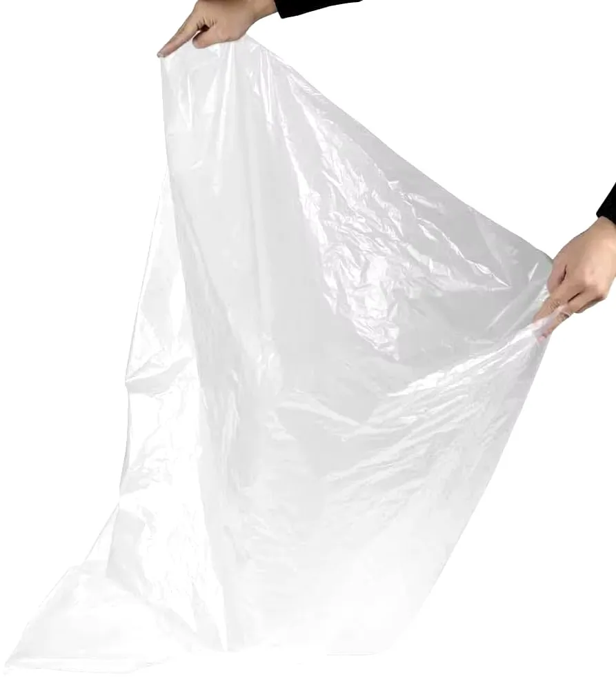 Trash Bags 50pcs Large Clear Garbage Can Liners Transparent Big Heavy Duty 90x110cm 100x120cm