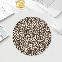 Leopard Print Panther22x22cm Round Kawaii Cartoon Anime Gaming Mouse Pad Keyboard Mouse Mats Deskpad Girls for PC Mouse Carpet 2