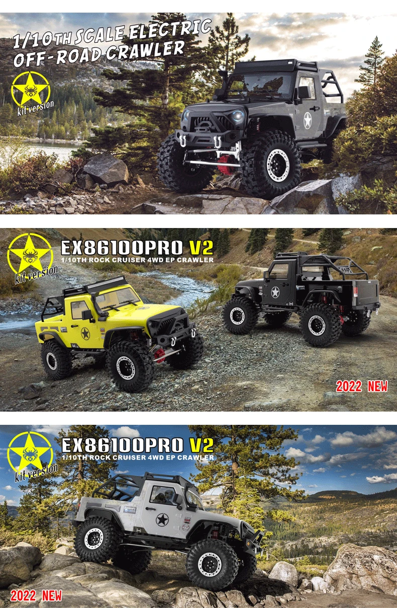 Ex86 100pro New Rgt Ruitai 1/10 V2 Metal Edition 4wd Rc Remote Control Car Toy Off Road Vehicle Fun Toy  For Adults And Youth 6