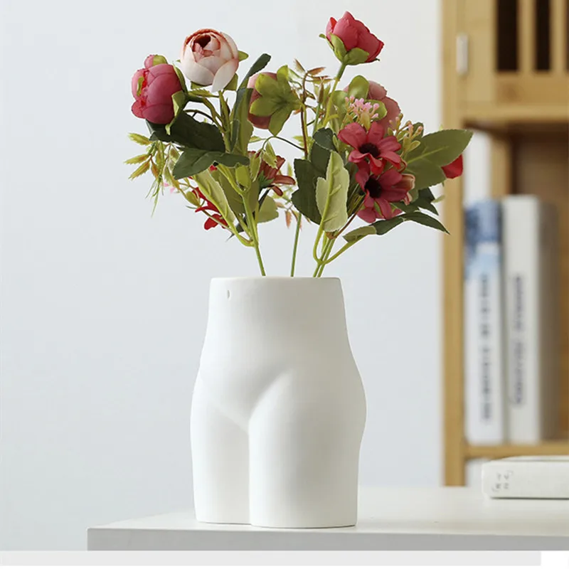Ceramic Human Body Shape Vase Nude Naked Girl Butt Ceramic Flower Vase Flower Arrangement Modern Home Creative Decoration 5