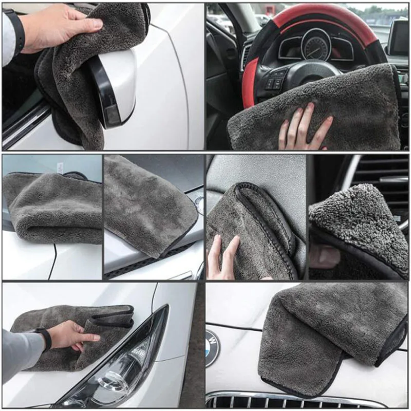 1200GSM Car Wash Microfiber Towel 40x40cm Car Cleaning Care Cloth Auto Towel One-Time Fast Drying for Car Wash Accessories 6