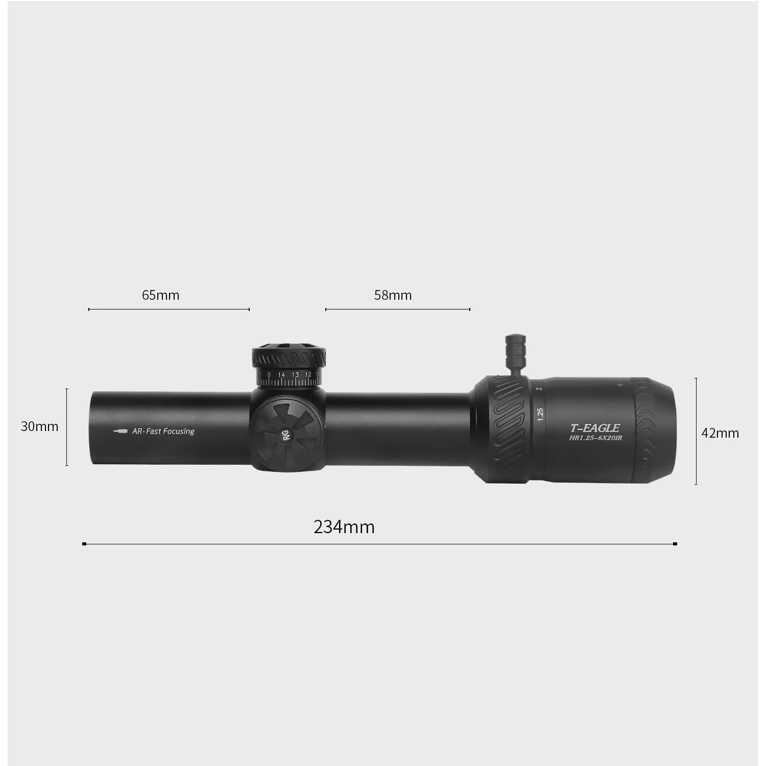 T-EAGLE Hunting Riflescopes Optical Rifle Scope Airsoft Guns Sight  Shock Proof Tactical Equipment Collimator HR 1.25-6X20IR HK