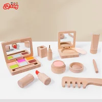 Wooden Pretend Play Toy Makeup Kit Cosmetic Bag Doctor Imitation Game Tool Set Toys for Girls and Boys Interest Development Gift 1
