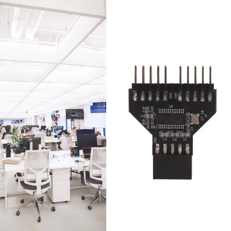 RGB 램프 팬 마더보드 USB 9핀 인터페이스용 9핀 USB 허브 USB 2.0 커넥터