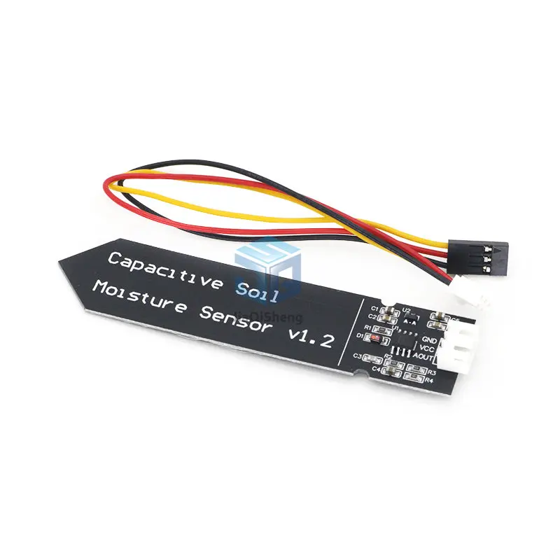 Modulo sensore di umidità del suolo capacitivo non facile da corrodere filo ad alta tensione 3.3 ~ 5.5V resistente alla corrosione con gravità per Arduino