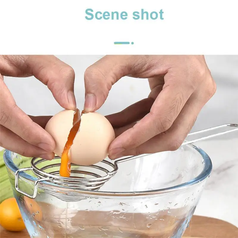 Kitchen Tool Egg Separator Long Handle Egg White Separator Food Grade Stainless Steel Yolk Divider Filter egg separator