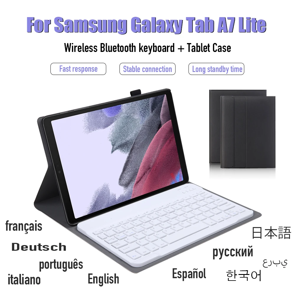 Съемный портативный планшет с беспроводной Bluetooth клавиатурой для Samsung Galaxy Tab A7 Lite 8