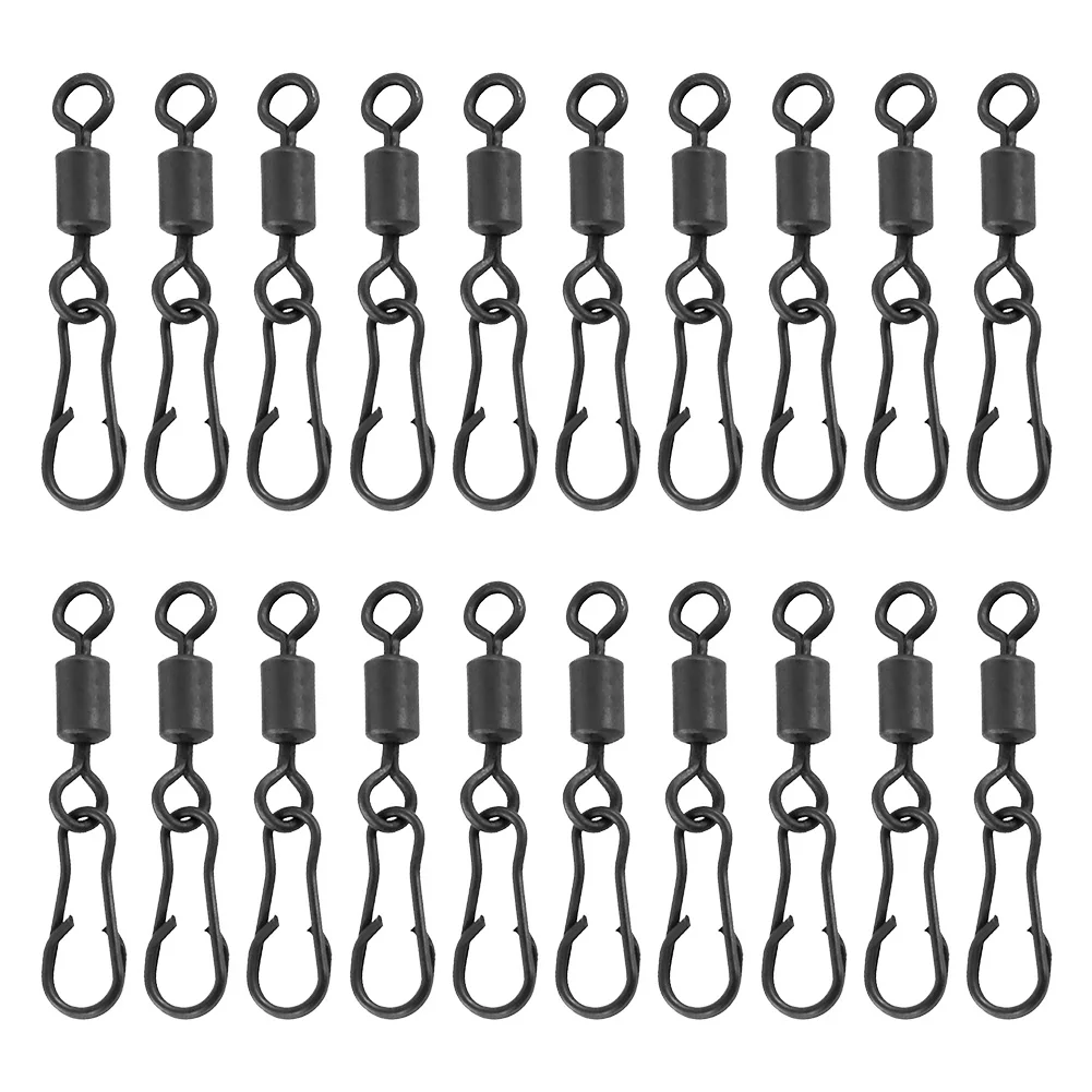 

High Quality Swivels Set Tackle Double Hook Pin Fishing Carp 20g 26mm 8-shaped Black Hooklink Clips Link Rig Rings