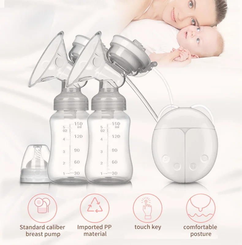 Electric Breast Pump Bilateral Milk Pump Usb Rechargeable Baby Milk