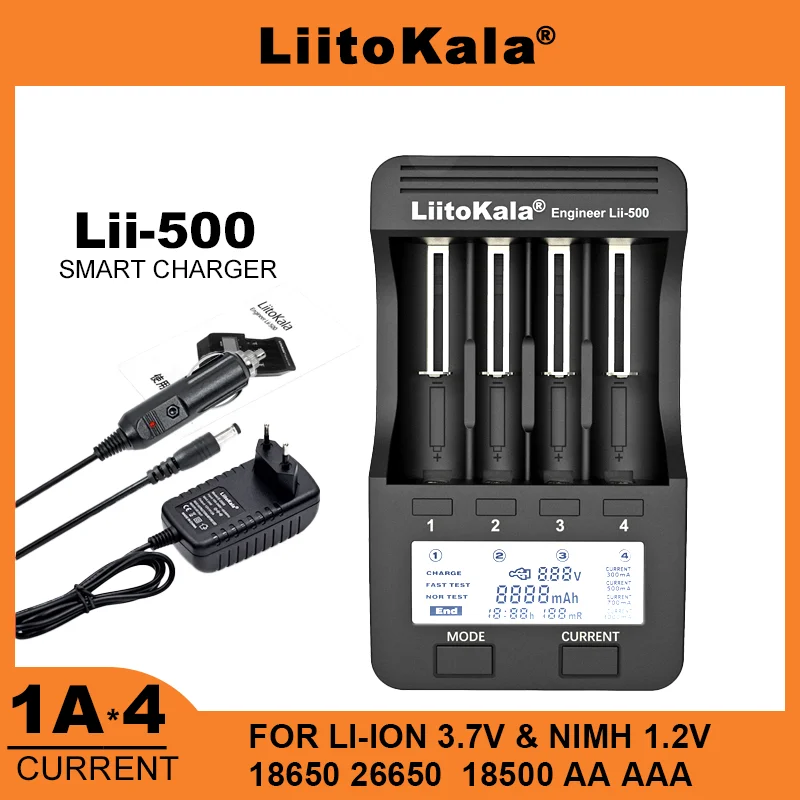 

Зарядное устройство Liitokala для литиевых батарей, с ЖК-дисплеем