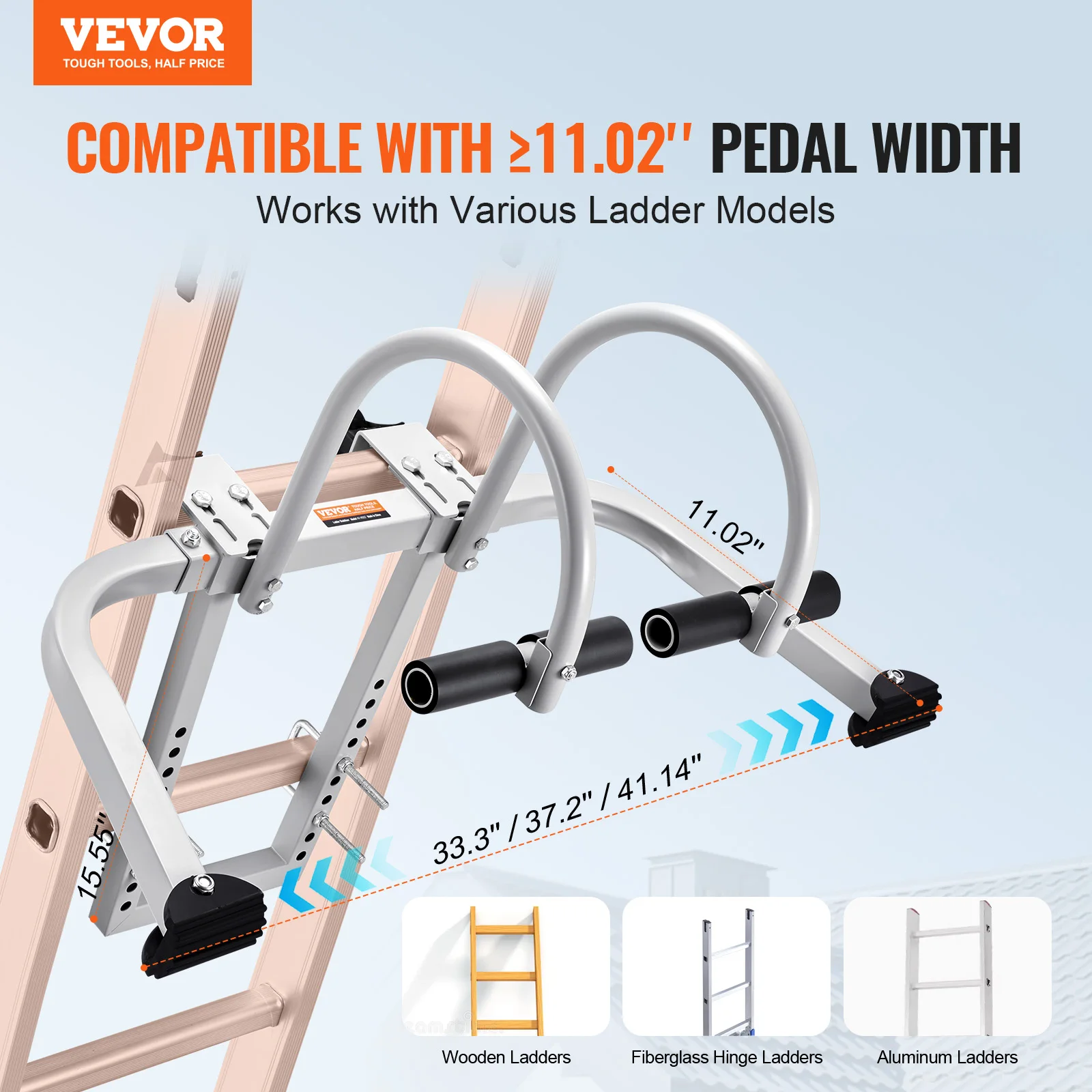 Ladder stabilizer 2in1 extension wall standoff hook for roof ridge