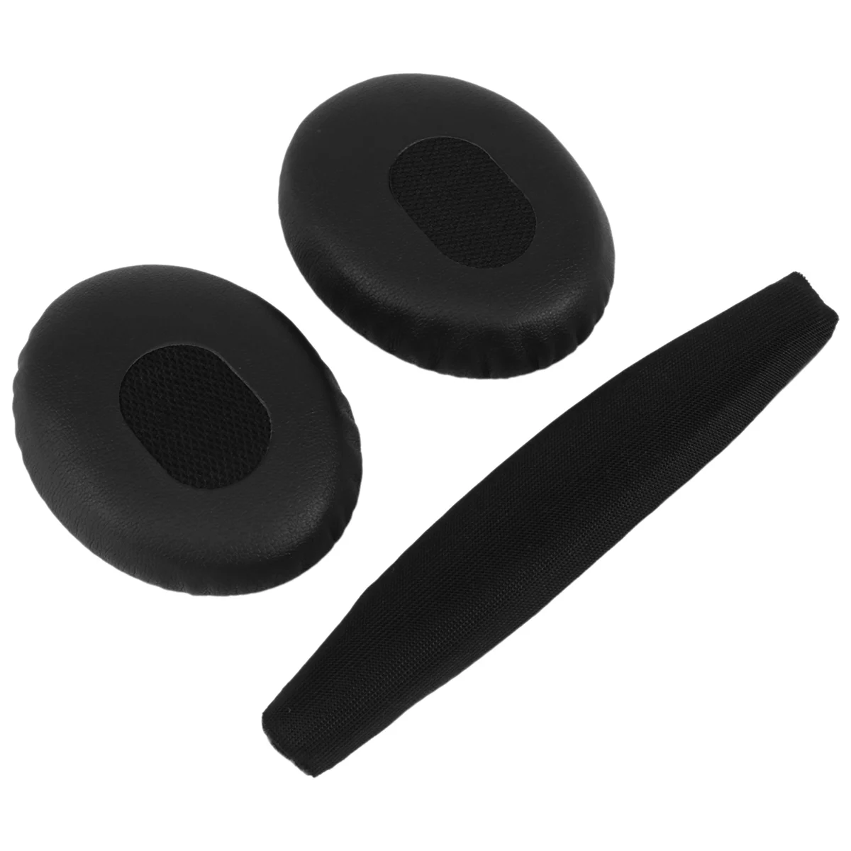 Bose QC3 Quiet Comfort 3 헤드폰 XY용 헤드 패드가 포함된 검정색 이어 쿠션 한 쌍