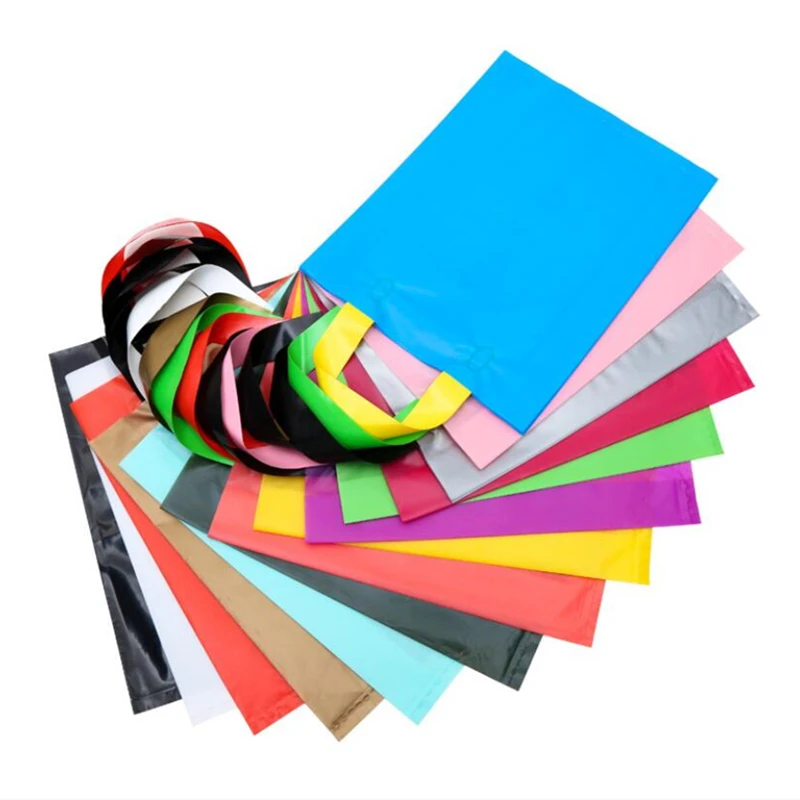 

50pcs Large Plastic Shopping Bags With Handle Plastic Gift Bag Packing Bag For Business (200pcs print logo)