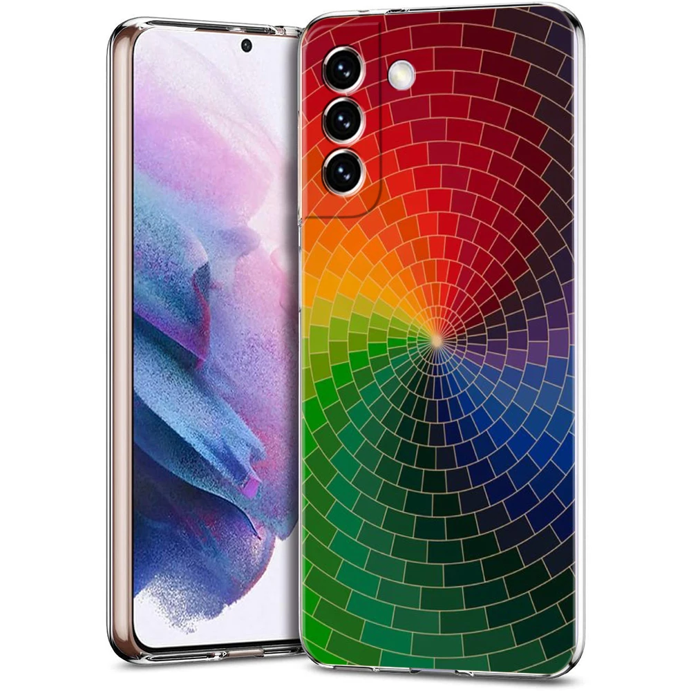 Retro Rainbow Stripe Art Transparent TPU Phone Case