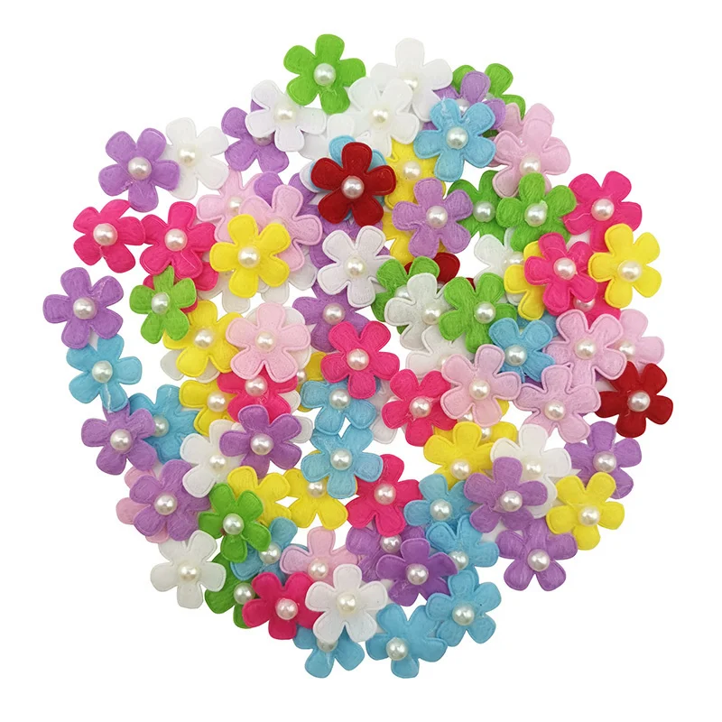 (100 Teile/paket) 25mm Gemischte Farbe Perle Blütenblätter Kostüm Dekoration Handgemachte Diy Handwerk Mädchen Kopfschmuck Dress Up Künstliche Blume – Detail 1
