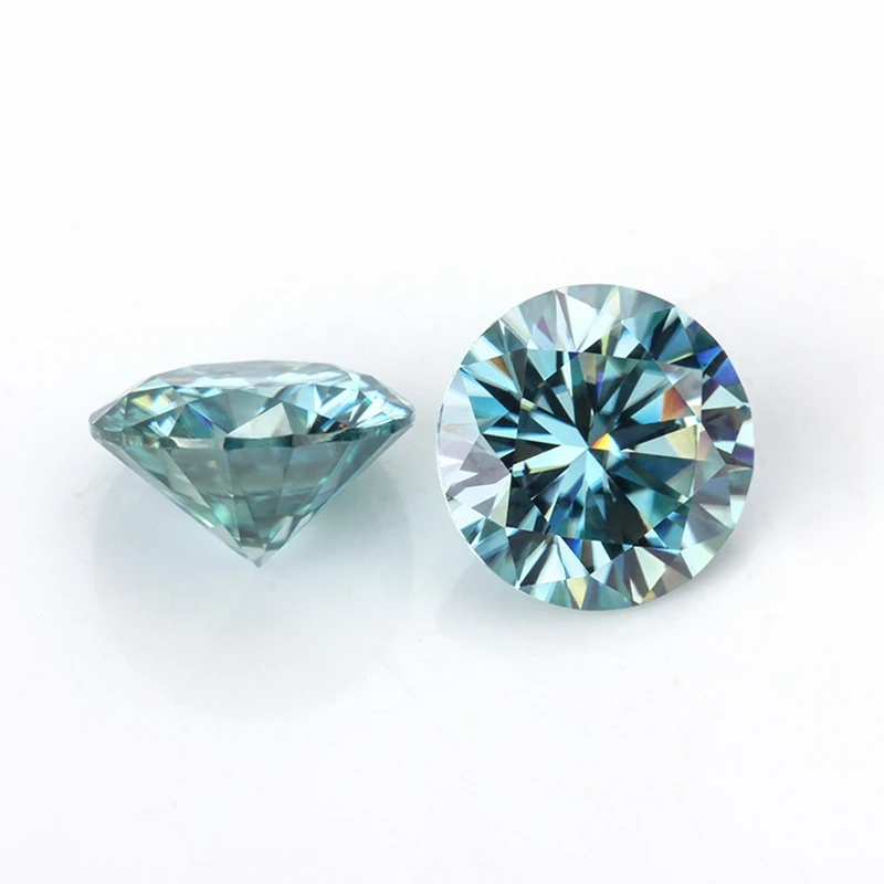 Quality Blue Moissanite Stone Round Cut D Color VVS Lab Grown Gemstones For Jewelry With GRA Report