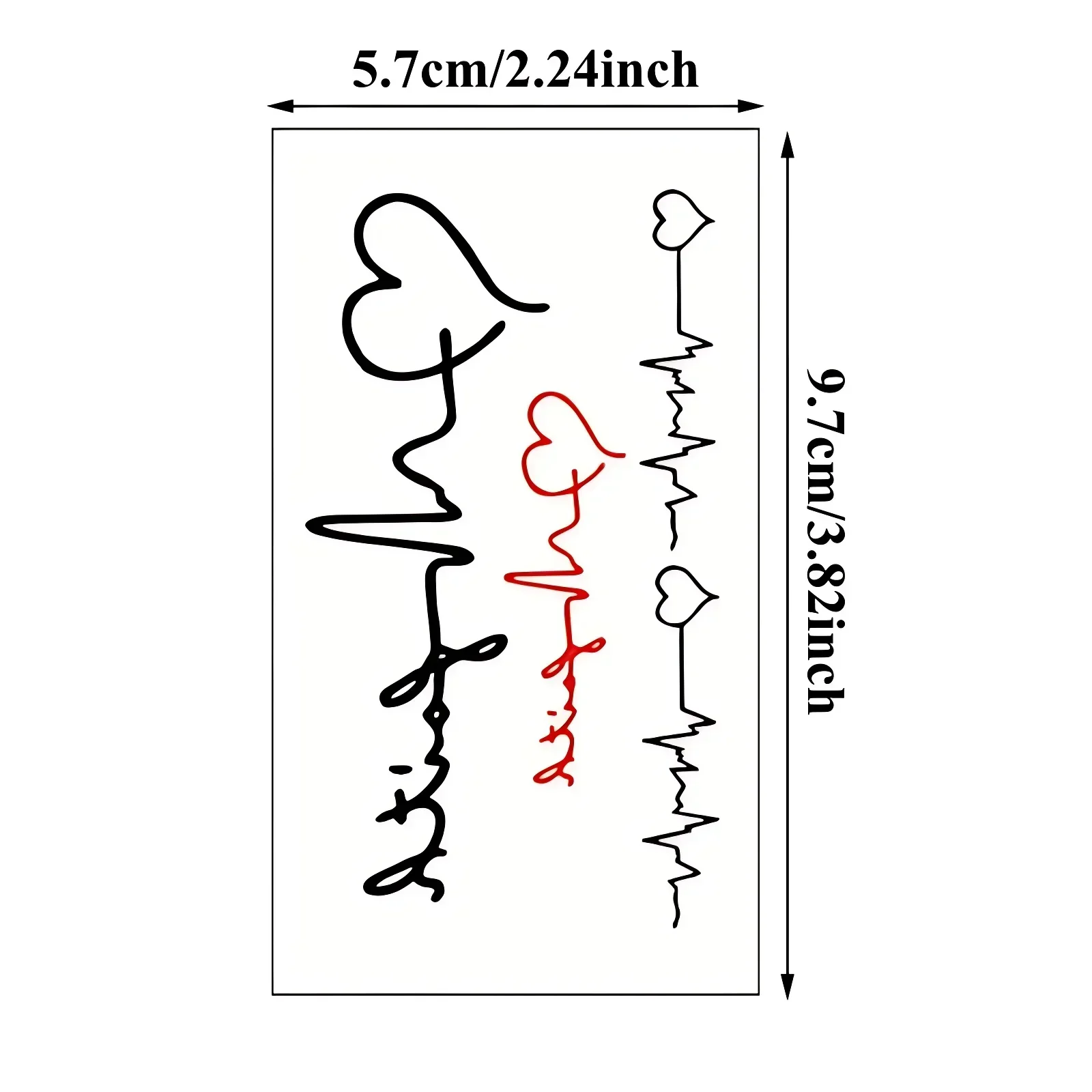 30pcs/set Transfer Text Tattoo Adhesive Waterproof English Letter Electrocardiogram Sentences Temporary Tattoos for Women Men