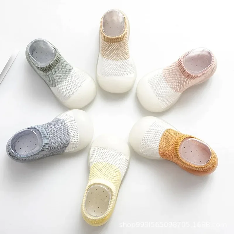 Summer New Combed Cotton Anti Slip and Breathable Children's Soft Sole Shoes Baby Walking Shoes Mesh Faced Baby Floor Socks