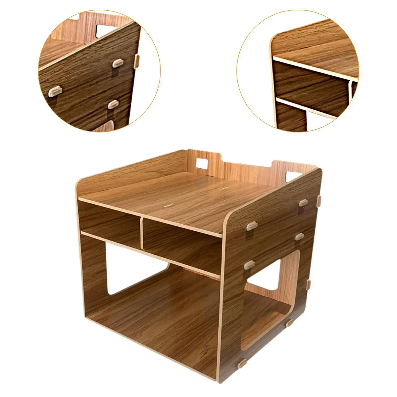 3 레이어 프린터 스탠드 잡지 파일 홀더 메모 패드 용 견고한 공간 절약형 탁상용 주최자 노트북 카페 기숙사 거실