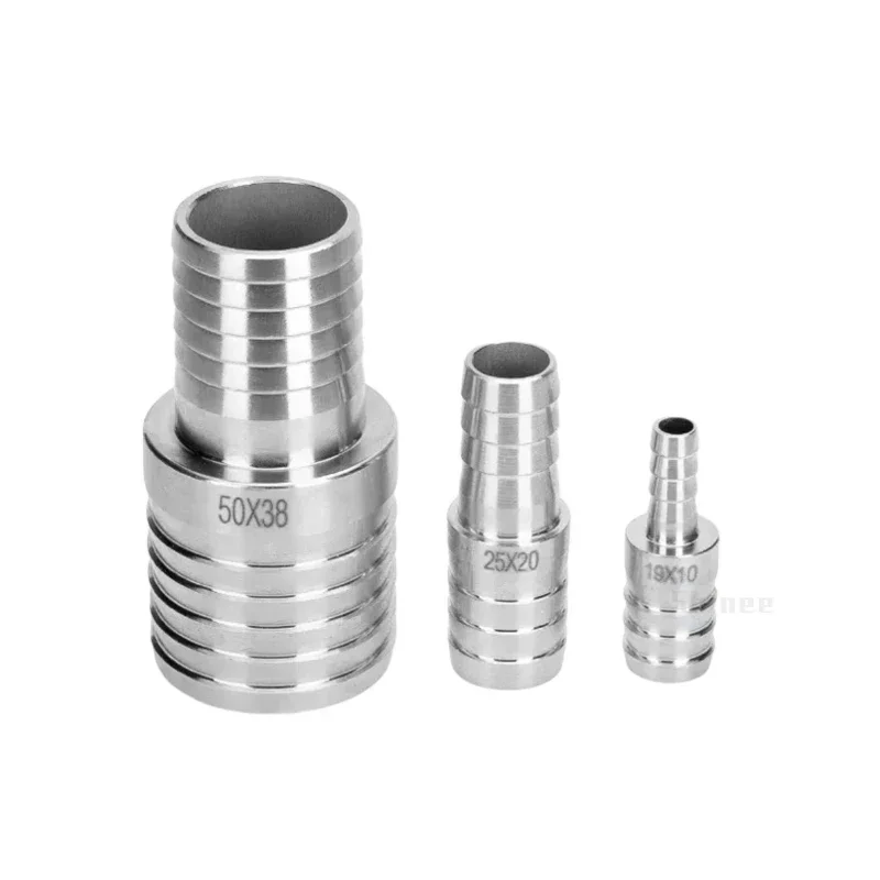 Hose Pipe Fitting 3 4 6 8 10 12 13 14 16 19 20 25 32mm Hose Barb Equal Reducing 304 Stainless Steel Pipe Fitting Pagoda Tail Barb Connector Panel