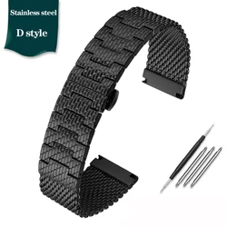 Premium 23mm Ceramic and Stainless Steel Waterproof Sport Watchband - 23mm (D Black)
